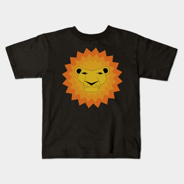 Lion Animal Face Symbol Shirt Design Gift Kids T-Shirt by Bohnenkern